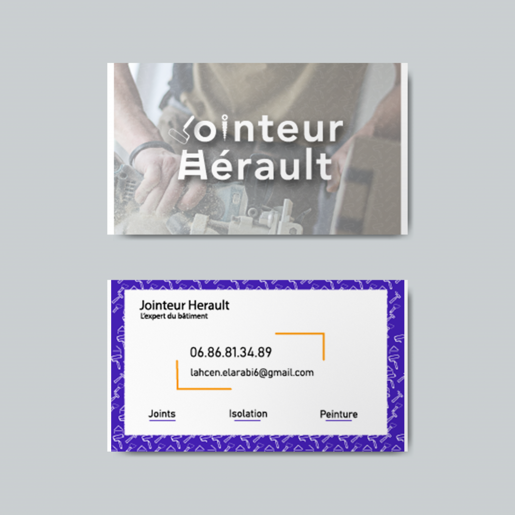 Mockup carte de visite pour un artisan jointeur